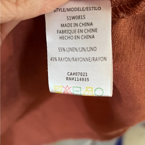 RD Style button up linen blend dress. Size M - Picture 6 of 6